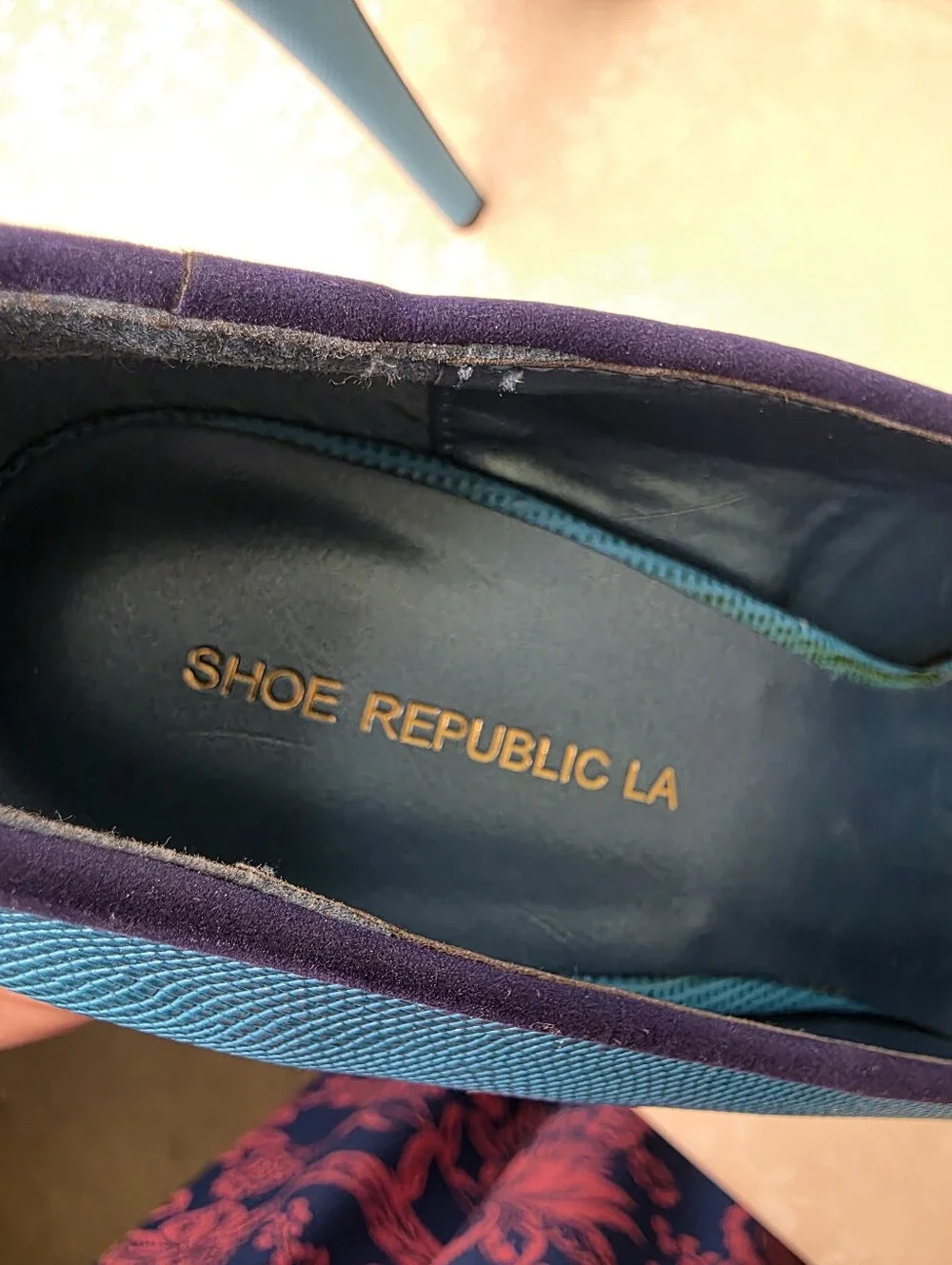 Shoe Republic LA Teal Blue & Silver Metallic Studded Platform Stiletto Heels 7.5
